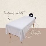 T200 Premium Cotton-Poly Massage Sheet 50"x90" WHITE Merit Collection 6/Pack