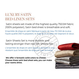 KING Bed Sheet Set (Flat x1 + Fitted x1 + PC X2) in Elegant colors RED / CHAMPAGNE / CHARCOAL GREY / SILVER Fabric Luxury Satin 4pc/ Set Clearance Price $10/ set - bu