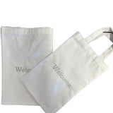 NewsPaper Bags with Embroidery WELCOME size 35x25cm Cotton-Poly fabric White Packing 12's / Box