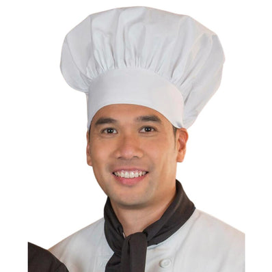 PREM. Chef Hat Velcro Closure & 1 Size fits all 65/35 5.5oz Poplin P/C