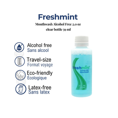 Freshmint® Mouthwash Alcohol Free 2.0 oz clear bottle 59 ml (Count 96's/Pack)