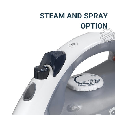 Proctor Silex Lightweight Steam/Spray Iron, 15 min Auto Shut Off, Gray/White