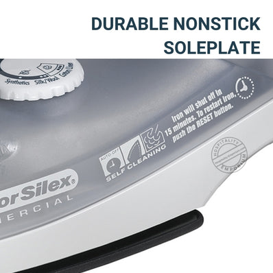 Proctor Silex Lightweight Steam/Spray Iron, 15 min Auto Shut Off, Gray/White