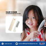 Hair Comb Hotel guest bathroom amenity in White color Premium Individual Box packing (Count 200's/Pack)