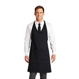 PREM. Apron V-NECK 2 pockets Twill Fabric 7.25oz 65/35 P/C size 29in W X 31in L Color Black