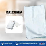 Sanitation Bag White Plastic for Hotel guest bathroom Amenity Premium Individual Box packing (Count 200's/Pack)