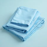 TC-180 FITTED SHEETS percale fabric color Blue size QUEEN Beds Hospitality Thomaston Mills