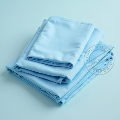 TC-180 FLAT SHEETS percale fabric color Blue QUEEN size Hospitality Bed  Thomaston Mills
