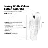 Luxury Velour (100%C Pre-Shrunk) Double Loop Cotton 500GSM Shawl Collar Bathrobe Unisex White size: 4XL 2/Pack