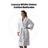 Luxury Velour (100%C Pre-Shrunk) Double Loop Cotton 500GSM Shawl Collar Bathrobe Unisex White size: 4XL 2/Pack