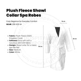 Plush Fleece (100%P Coral) Extra Soft 400GSM Shawl Collar Spa Robes Unisex White Size: MEDIUM 2/Pack