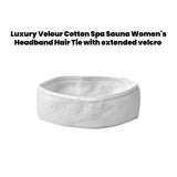 Luxury Velour Cotton Spa Sauna Women's Headband Hair Tie with extended velcro size Unisex 12/Pack