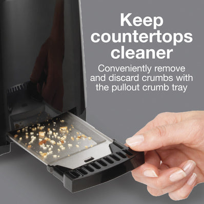 Proctor Silex® Wide-Slot 2 Slice Toaster, ASO, Extra Wide Slots, Toast Boost, 7-Shade Toast Select, Black