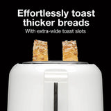 Proctor Silex® Wide-Slot 2 Slice Toaster, ASO, extra Wide Slots, Toast Boost, 7-Shade Toast Select, White