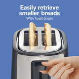 Hamilton Beach Toaster 2 Slice Extra-Wide Slot , Xtra Wide Slots, Toast Boost, Adj. Shade Select, Black/Silver