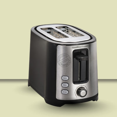 Hamilton Beach Toaster 2 Slice Extra-Wide Slot , Xtra Wide Slots, Toast Boost, Adj. Shade Select, Black/Silver