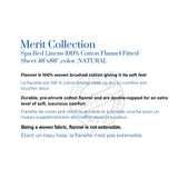 Flannel 100%Cotton Fitted Sheet 48"x88" color NATURAL Merit 6/Pack