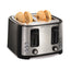 4 HB Slice Extra-Wide Slot Toaster, Toast Boost, Adj. Shade Select, Cool-Touch Sides, Black/Silver