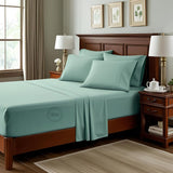 TC-180 FLAT SHEETS percale fabric color Seafoam FULL size Hospitality Beds  Thomaston Mills