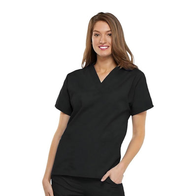 PREM. Scrub TOP V-Neck PULLOVER Style Short Sleeve No Pockets Twill Fabric 5.5oz Poplin 65/35 P/C Multi-Color sizes XS-XL