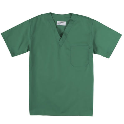 PREM. Scrub TOP SHIRT V-Neck Short Sleeve 1 Chest Pocket Twill Fabric 4.5oz Poplin 65/35 P/C Multi-Color sizes XS-XL 