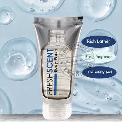 Freshscent™ Body Wash  1.0oz Fragrance Free Hospitality Tube size 30ml (Case 288's/Pack)