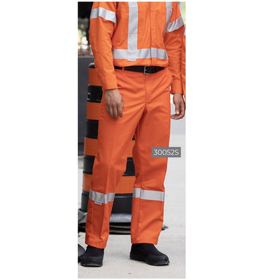 Work Pants Poly/Cotton with 2" Silver Tape, Color Orange Available sizes S-XL (Sold as 3's/ Pack)