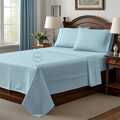 TC-180 FLAT SHEETS percale fabric color Blue TWIN sizes Hospitality Beds  Thomaston Mills