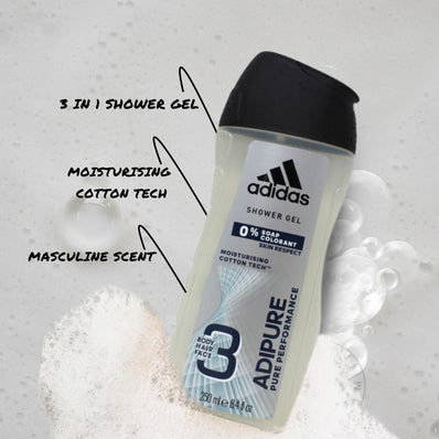 ADIDAS Body wash 3 in1 cotton tech 250ml Pack of 12