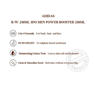 ADIDAS Body wash 3in1 men power booster 250ml Pack of 12