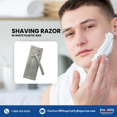 Shaving Razor Twin Blades Guest Bathroom Amenity individual plastic Bulk Economy Packing (Count 200's/Pack)