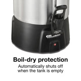 Proctor Silex® Commercial Alum. Urn, 40 cup, one hand dispensing, coffee level indicator