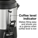 Proctor Silex® Commercial Alum. Urn, 40 cup, one hand dispensing, coffee level indicator