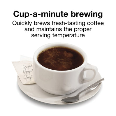 Proctor Silex Commercial, Alum. Urn, 60 cup, one hand dispensing, coffee level indicator