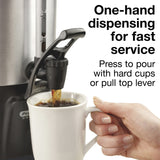 Proctor Silex Commercial, Alum. Urn, 60 cup, one hand dispensing, coffee level indicator