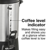 Proctor Silex Commercial, Alum. Urn, 60 cup, one hand dispensing, coffee level indicator