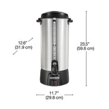Proctor Silex Commercial, Alum. Urn, 100 cup, one hand dispensing, coffee level indicator
