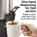 Proctor Silex Commercial, Alum. Urn, 100 cup, one hand dispensing, coffee level indicator