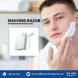 Shaving Razor with Cap White Guest Bathroom Amenity Premium individual Box packing (Count 200's/Pack)
