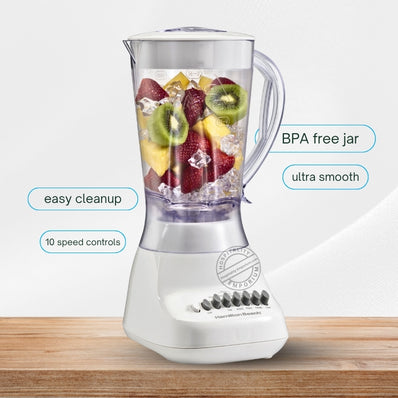 Hamilton Beach 10 Spd. Smoothie Blender, w/56 Oz. Capacity, 575WPP, Dishwasher Safe Jar, White