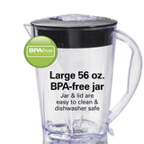 Hamilton Beach 10 Spd. Smoothie Blender, w/56 Oz. Capacity, Dishwasher Safe Jar, Black