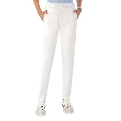 PREM. Scrub BOTTOM PANT Full Elastic Waist and Drawstring Twill Fabric 7.25-oz Twill 65/35 P/C Color White sizes 2XS-XL
