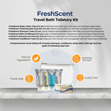 Travel Bath Toiletory Kit FreshScent 6 items count in Zipper Vinyl Bag (Count 24's/Pack)