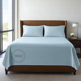 TC-180 FLAT SHEETS percale fabric color Blue FULL size Hospitality Bed  Thomaston Mills