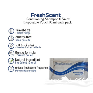 Freshscent™ Conditioning Shampoo 0.34 oz Disposable Pouch 10 ml (Count 1000's/Pack)