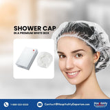 Shower Hair Cap clear Guest Bathroom Amenity in Premium individual Box packing (Count 200's/Pack)