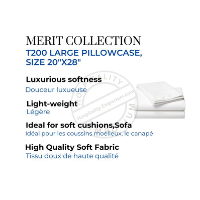 T200 Large Pillowcase, Size 20"x28", Colour White 12/Pack