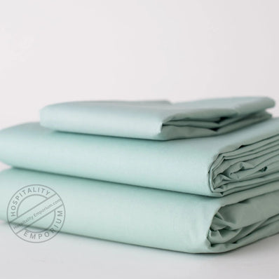TC-180 FITTED SHEETS percale fabric color Seafoam size Single Bed Healthcare  Thomaston Mills