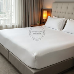 TC-180 FITTED SHEETS percale fabric White size TWIN Beds Hospitality  Thomaston Mills