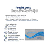 Freshscent™ Shampoo & Body Wash (2 in 1) 0.34 oz Disposable Pouch 10 ml (Count's 1000's/Pack)